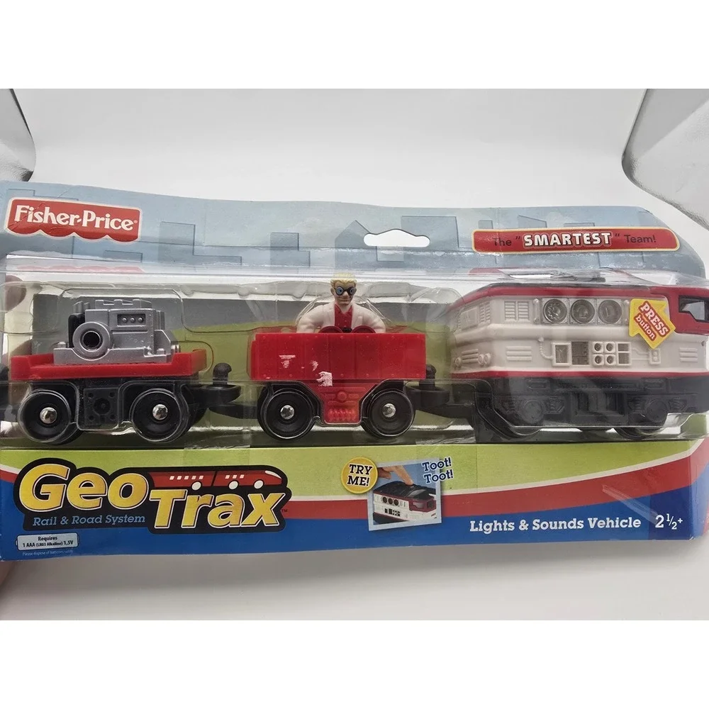 GeoTrax Googles & Bunsen The Smartest Team Push Train w/Lights & Sound‎ New nip